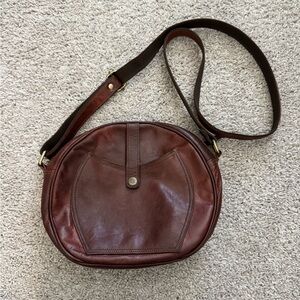 Brown Leather Circle Purse